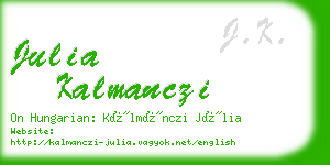 julia kalmanczi business card